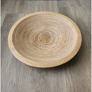 Rare Kunst Wooden Shallow Bowl Wood Table Centerpiece Tray Vtg West Germany 14"